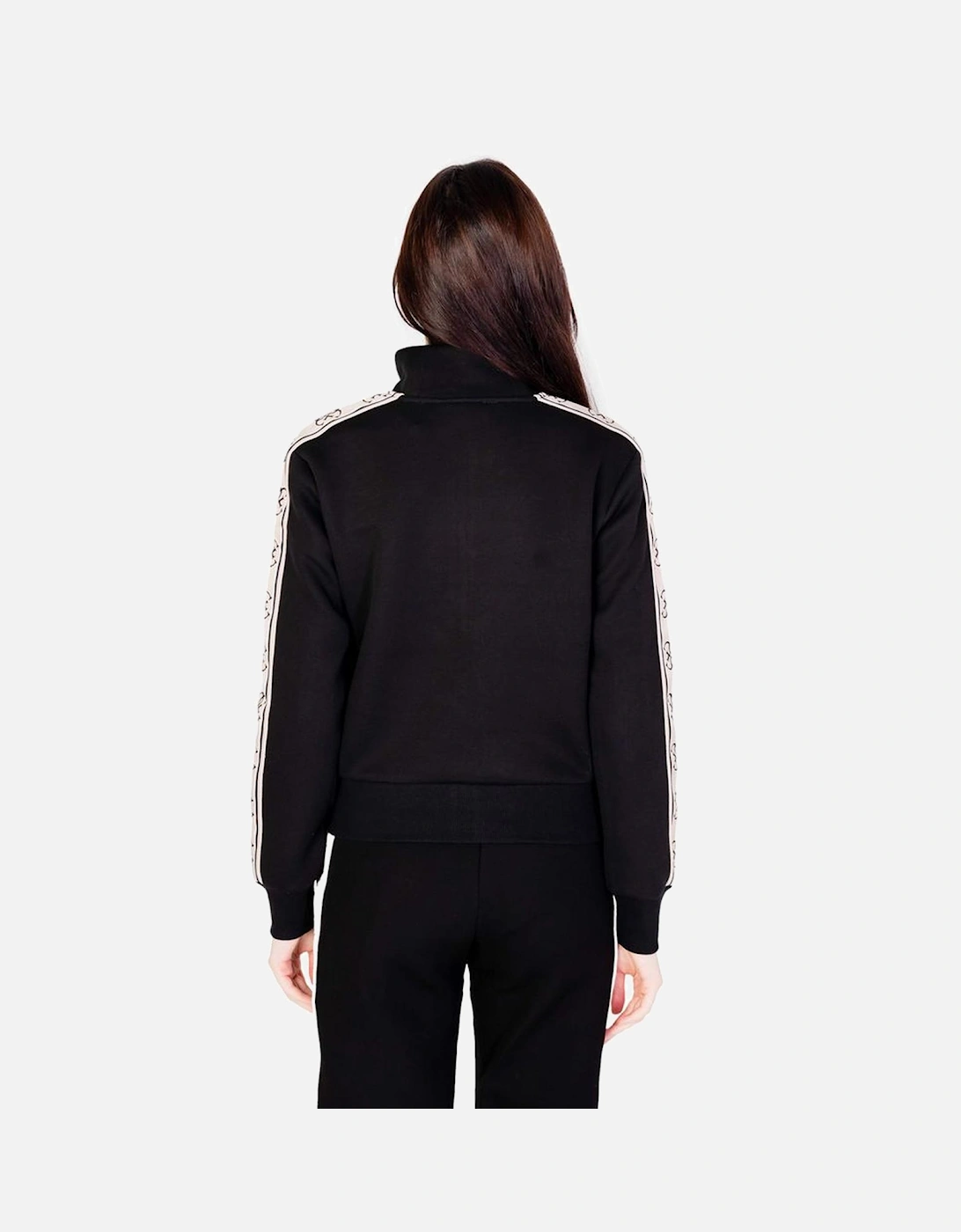 Womens Hoodless Cotton Sweatshirt - Black Sweaters