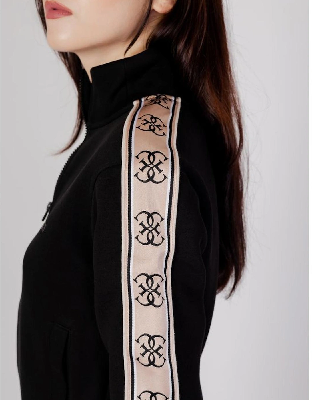 Womens Hoodless Cotton Sweatshirt - Black Sweaters