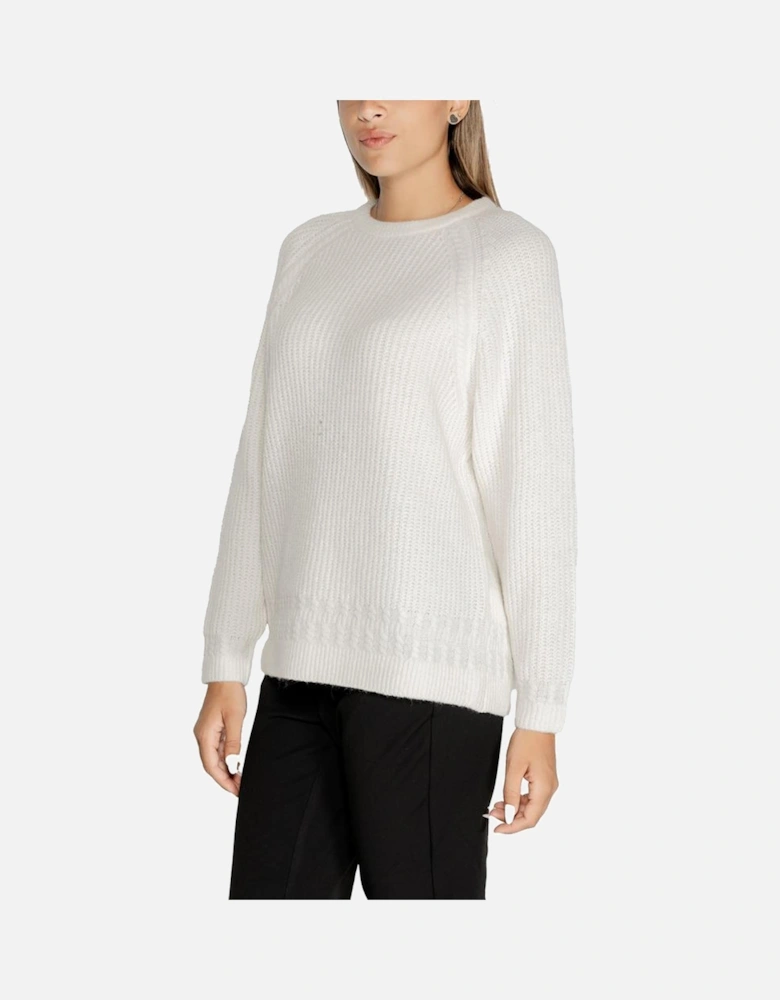 Womens Knitwear Blend Sweater - White