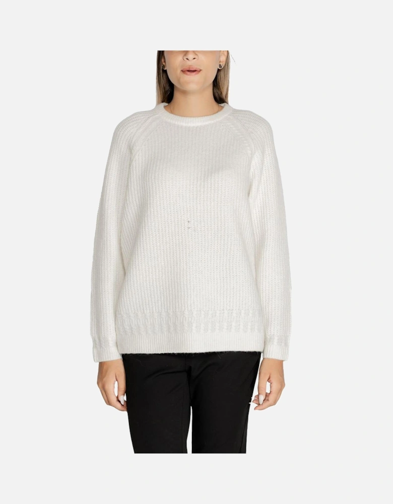 Womens Knitwear Blend Sweater - White