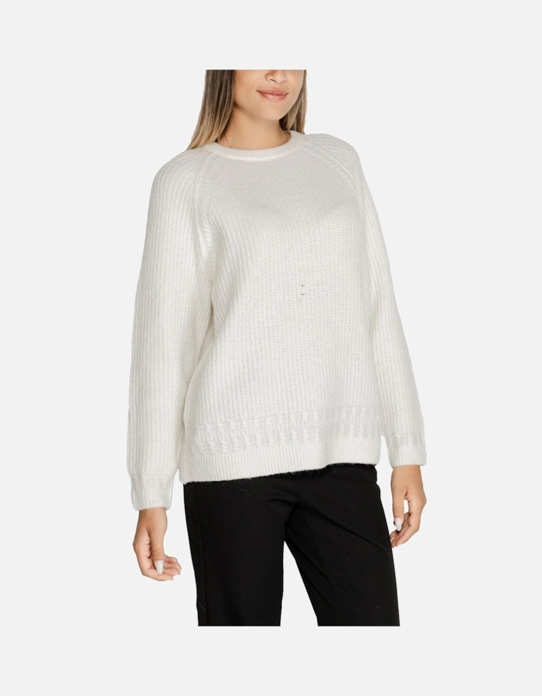 Womens Knitwear Blend Sweater - White