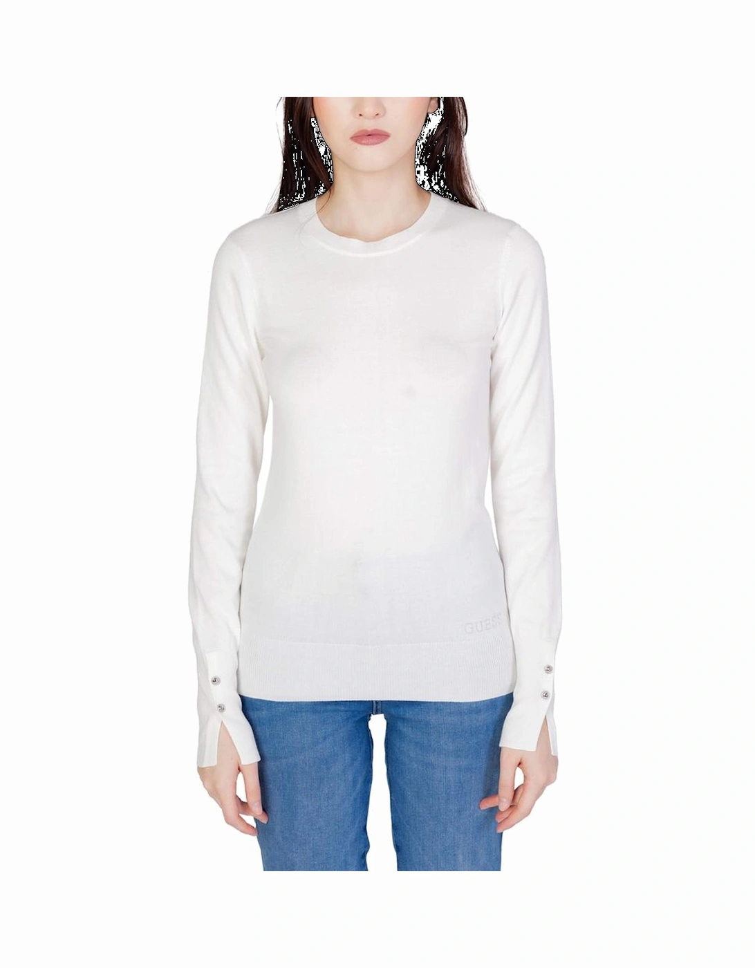 Guess Women's White Cotton Jersey Top - T-Shirts - : Size 12
