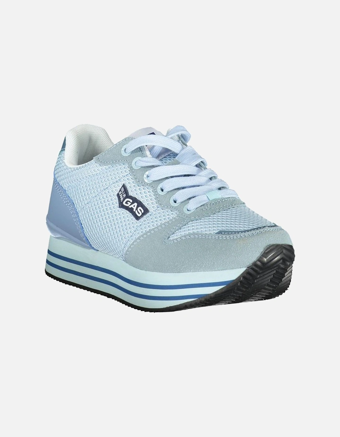 Contrast Detail Lace-Up Sports Footwear Women - Light Blue Sneakers