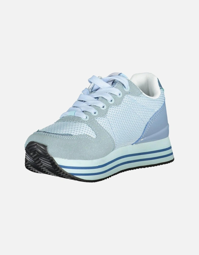 Contrast Detail Lace-Up Sports Footwear Women - Light Blue Sneakers