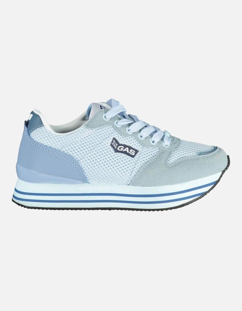 Contrast Detail Lace-Up Sports Footwear Women - Light Blue Sneakers