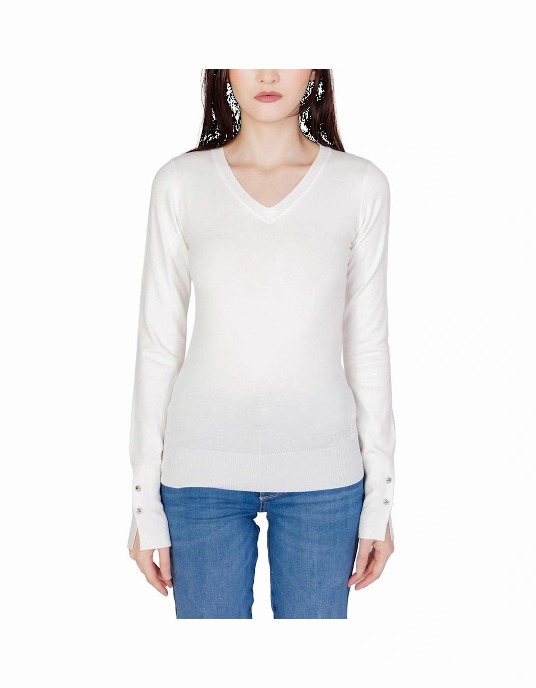 Guess Women's White Cotton Jersey Top - T-Shirts - : Size 22