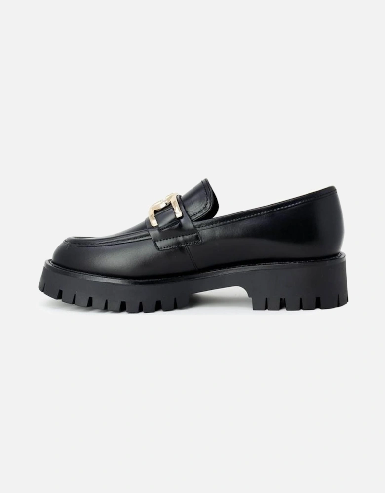 Leather Low Heel Shoes Women - Black Flats