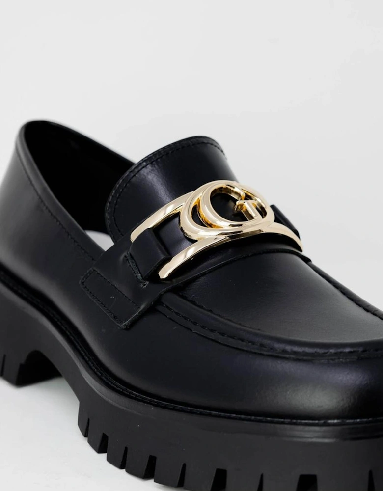 Leather Low Heel Shoes Women - Black Flats