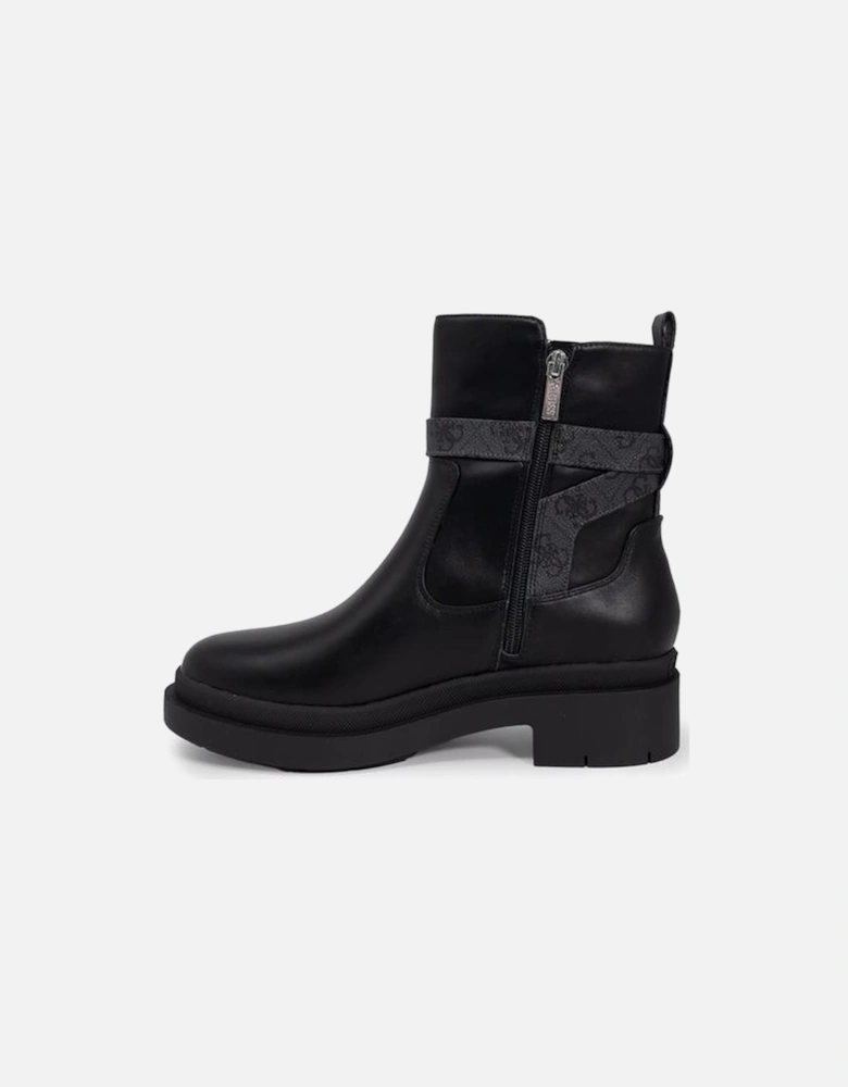 Womens Polyurethane Boots with 3.7cm Heel - Gray