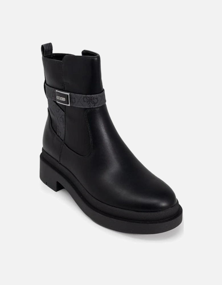 Womens Polyurethane Boots with 3.7cm Heel - Gray