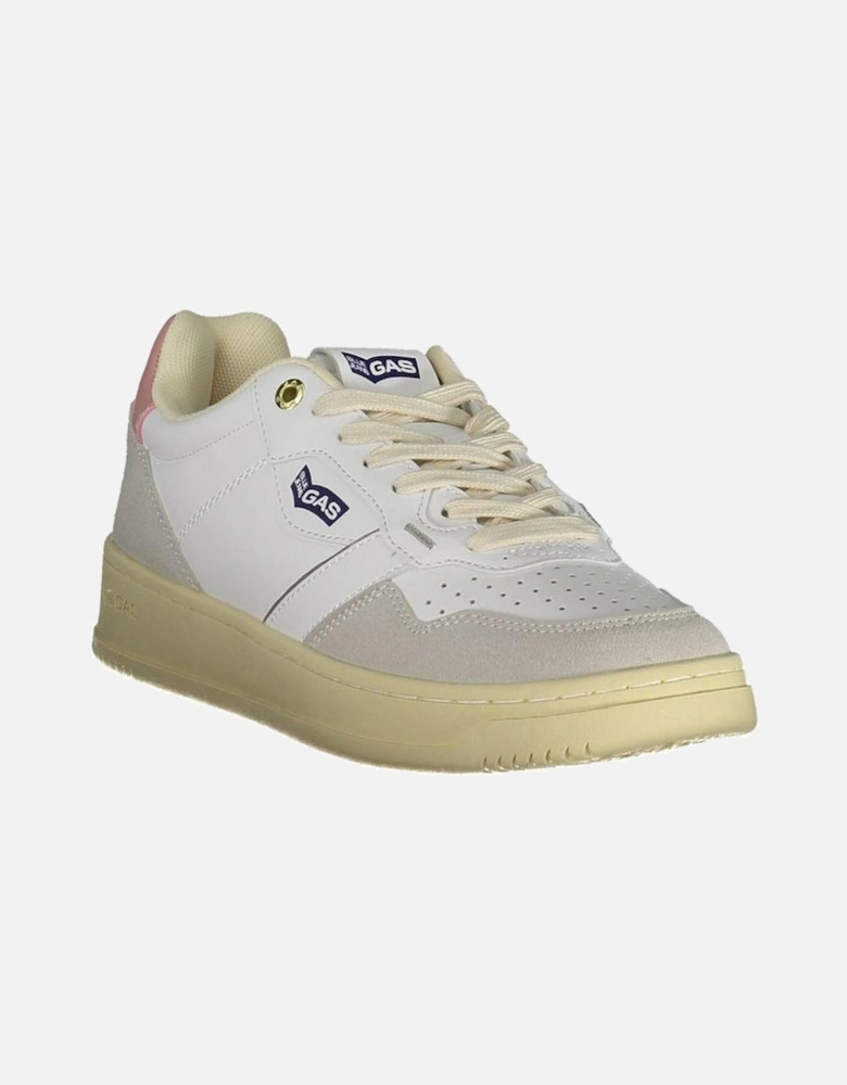 Lace-Up Sports Shoe with Contrasting Details and Logo Women - White