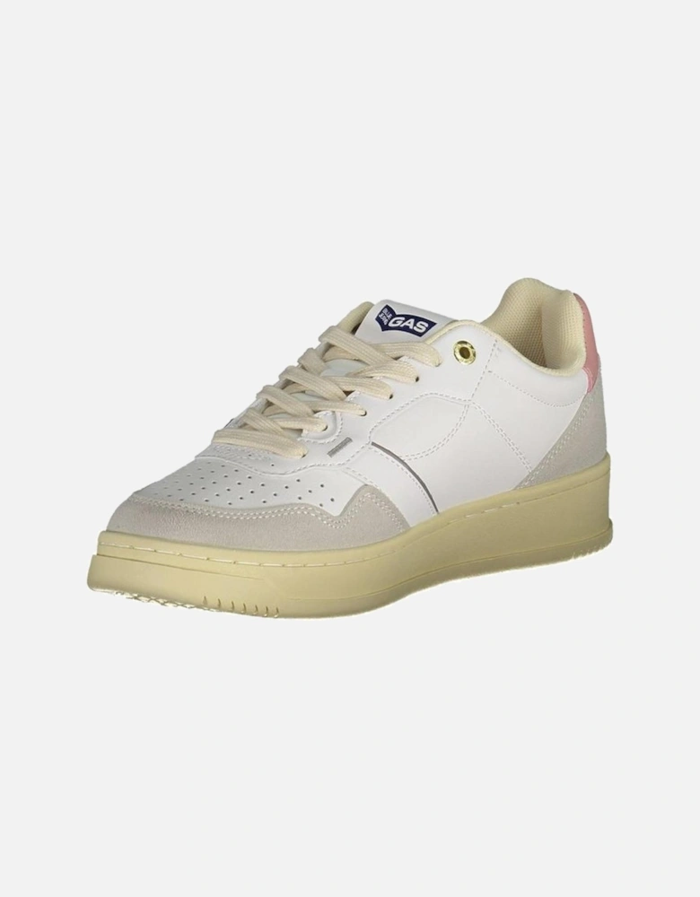 Lace-Up Sports Shoe with Contrasting Details and Logo Women - White