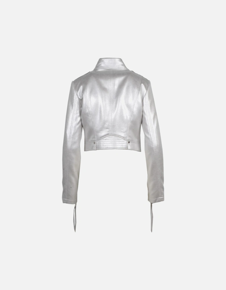 Classic Zip-Fastening Blazer with Side Pockets Women - Silver