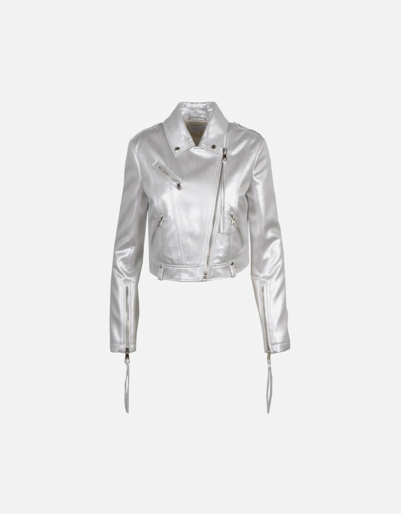 Classic Zip-Fastening Blazer with Side Pockets Women - Silver