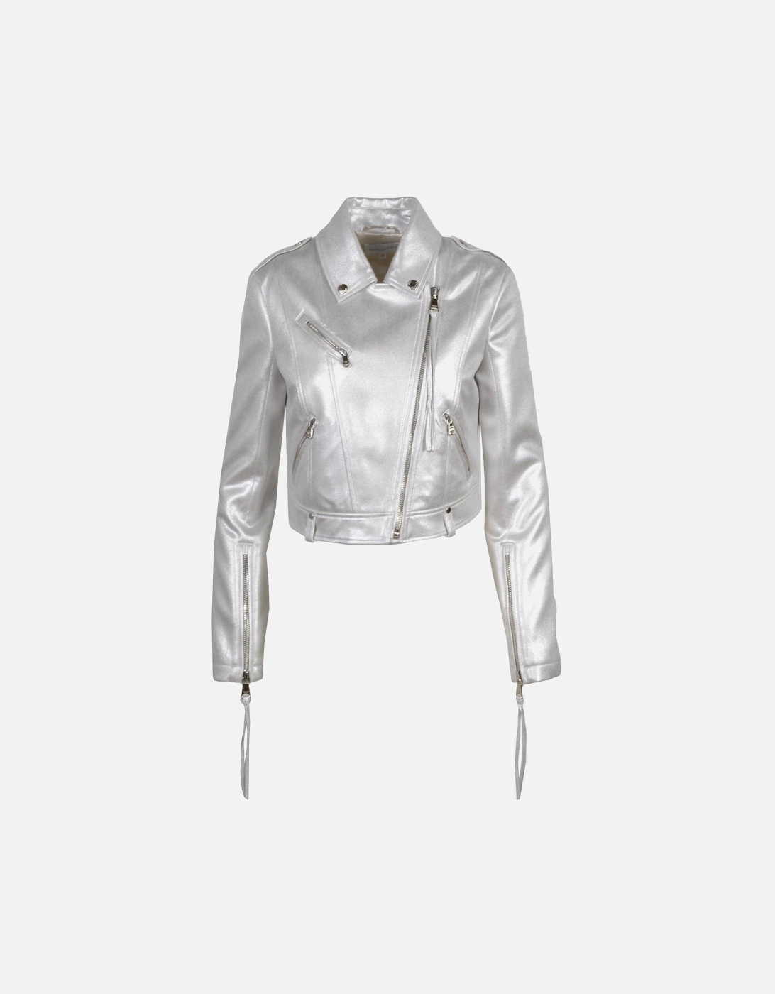 Classic Zip-Fastening Blazer with Side Pockets Women - Silver, 3 of 2