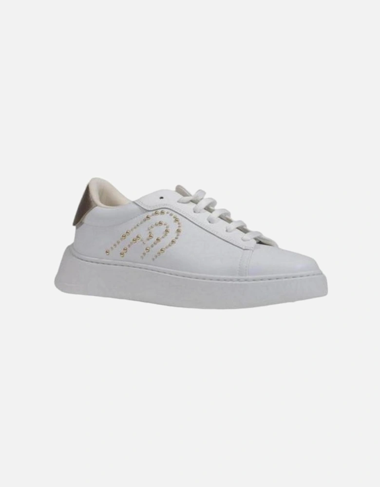 Polyurethane and Leather Womens Shoes - White Sneakers