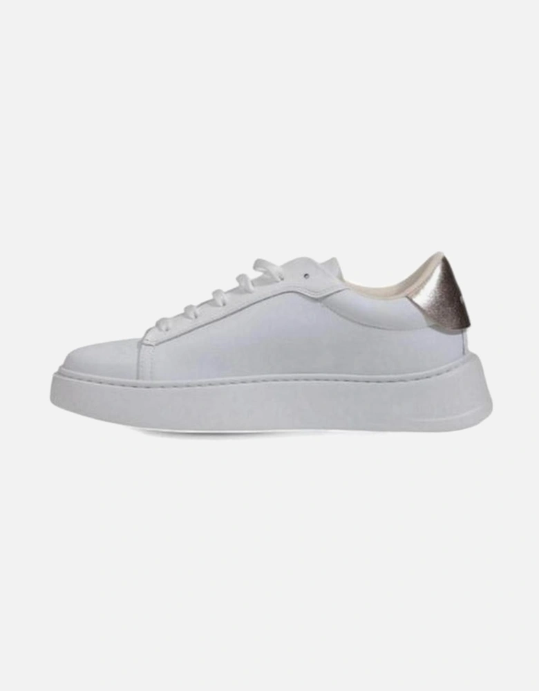 Polyurethane and Leather Womens Shoes - White Sneakers