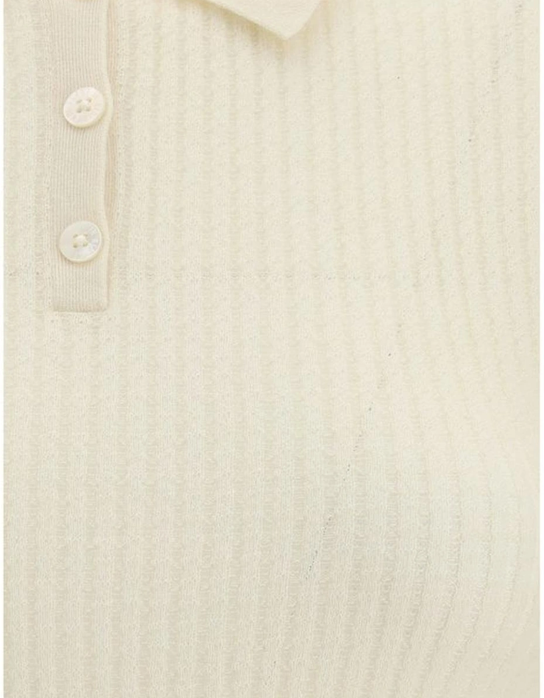 Cashmere Polo Sweater with Ribbed Design Women - Black