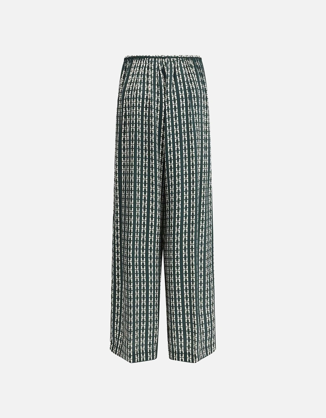 Geometric Print Wide-Leg Pants with Elastic Waistband Women - Green