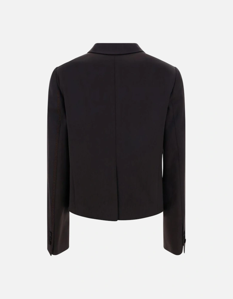 Cotton Blazer Jacket with Embroidered Monogram Women - Brown Suits