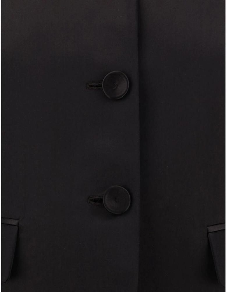 Cotton Blazer Jacket with Embroidered Monogram Women - Brown Suits