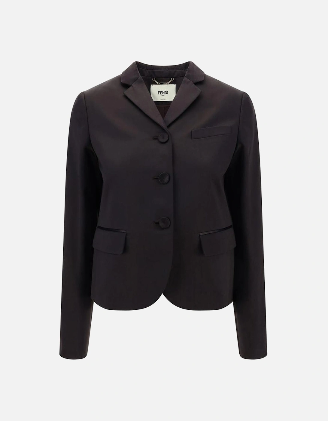 Cotton Blazer Jacket with Embroidered Monogram Women - Brown Suits, 5 of 4