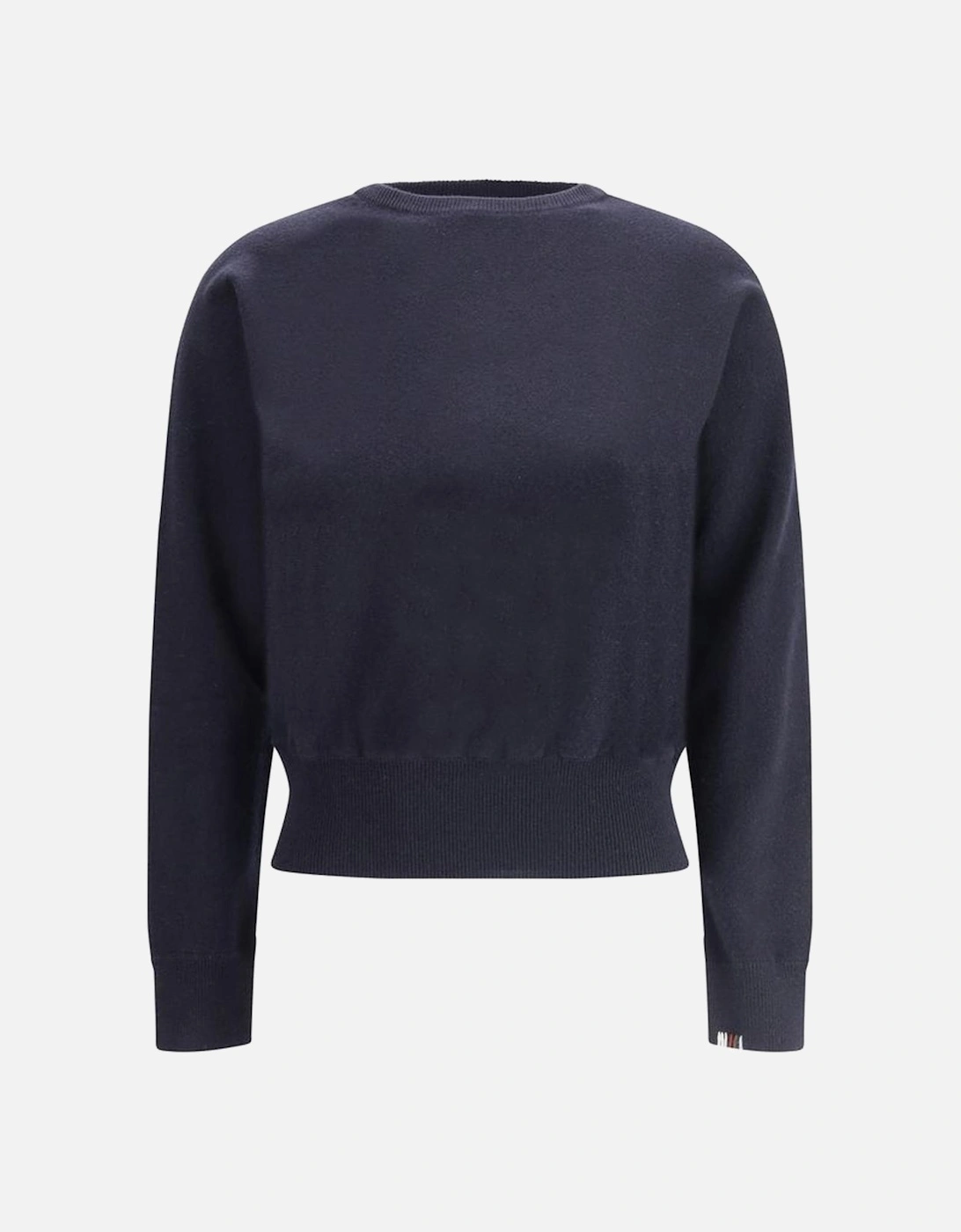 Belle Cashmere Sweater with Ribbed Crew Neck Women - Blue, 4 of 3