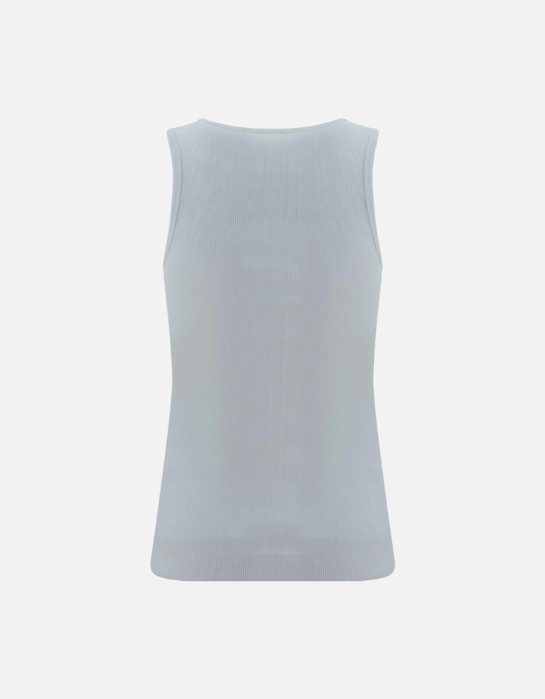 Cotton Ribbed Tank Top with 4G Logo Plaque Women - White T-Shirts