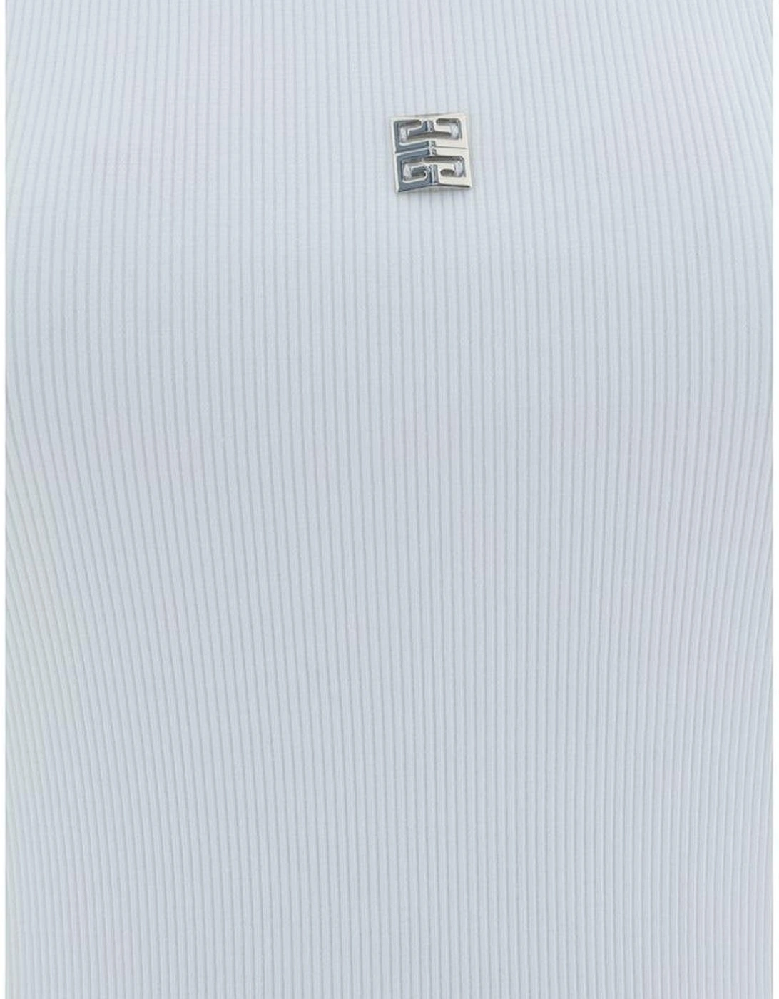 Cotton Ribbed Tank Top with 4G Logo Plaque Women - White T-Shirts