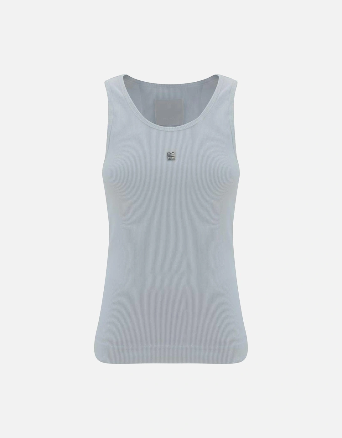 Cotton Ribbed Tank Top with 4G Logo Plaque Women - White T-Shirts, 4 of 3