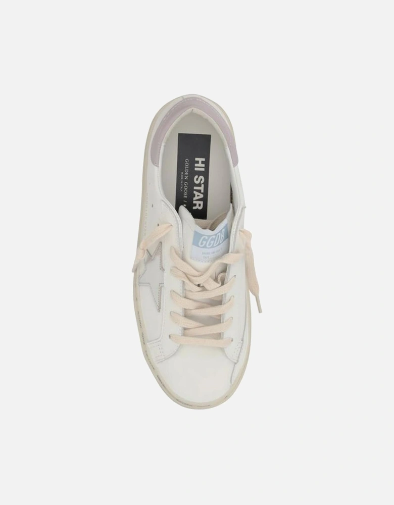 Leather Hi Star Sneakers with Star Detail Women - White