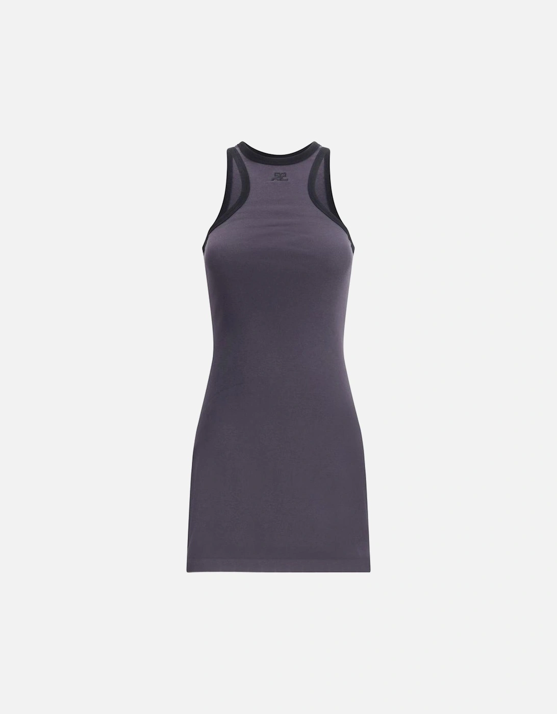 Cotton Scuba Mini Dress with Olympic Neckline Women - Blue Dresses, 4 of 3