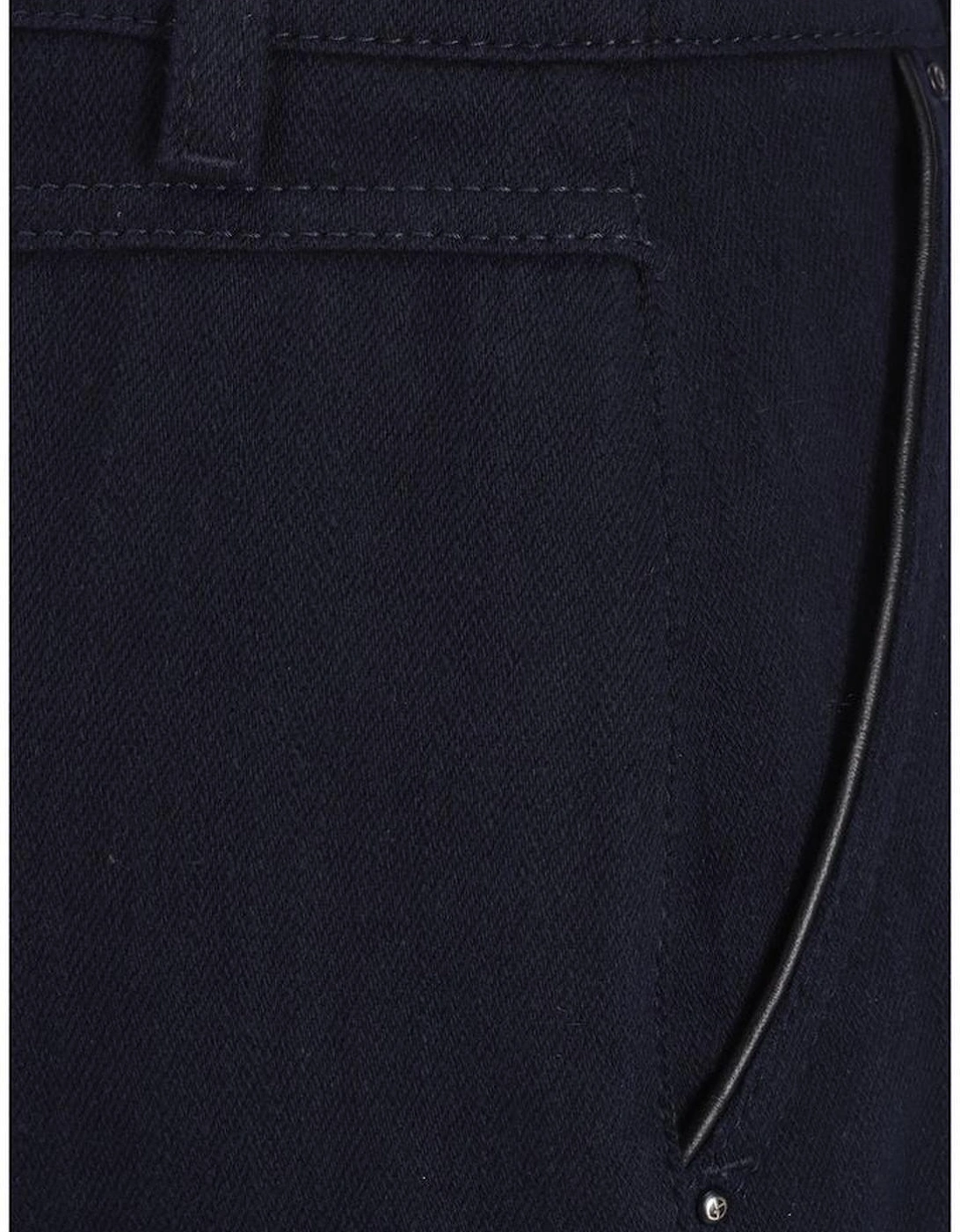 Cotton Midi Skirt with Front Slit Women - Blue
