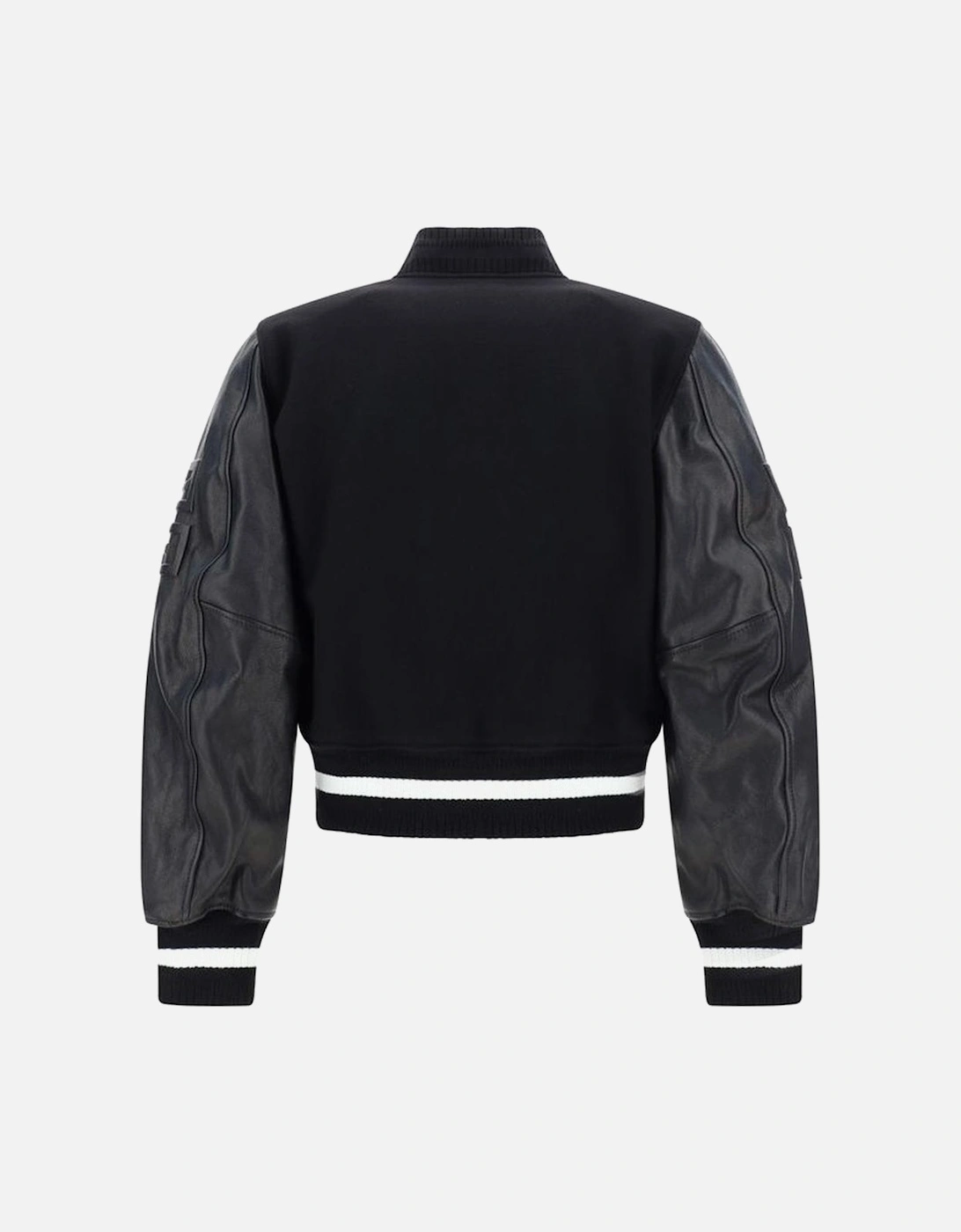 Wool College Jacket with Monogram Sleeves Women - Black Jackets