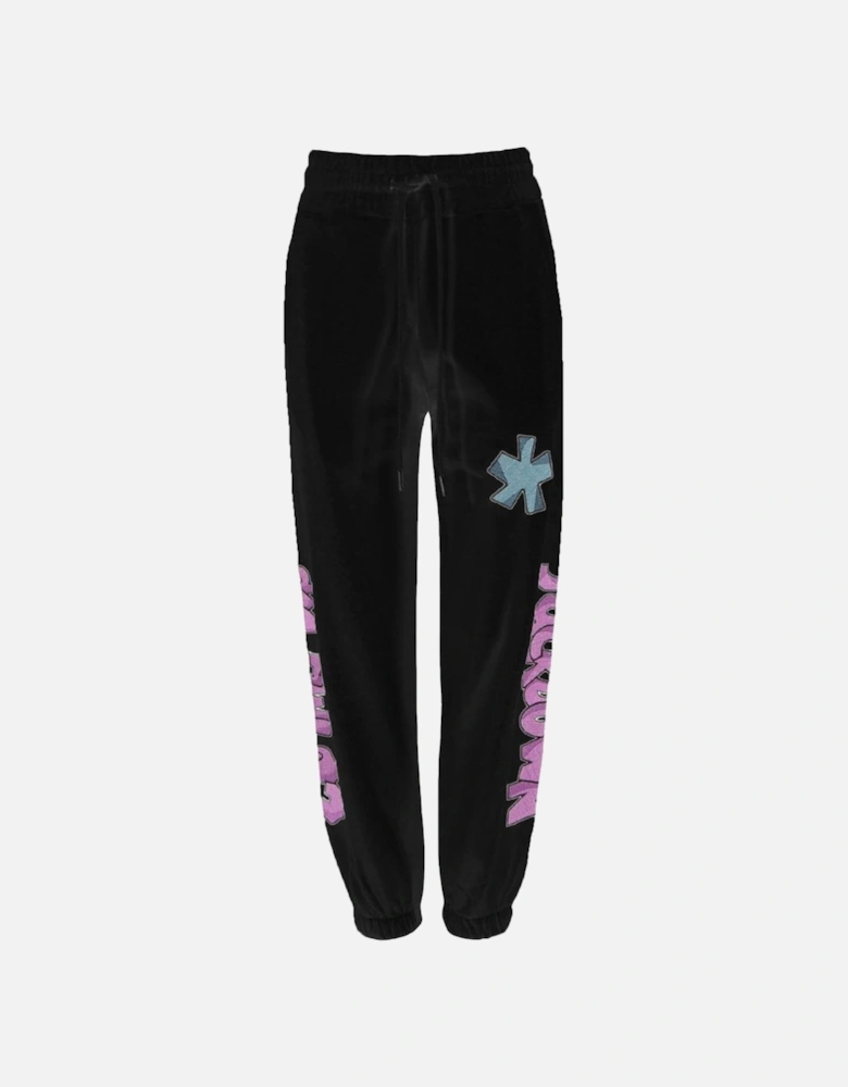 Cotton Sweatpants with Logo Embroidery Women - Black Jeans