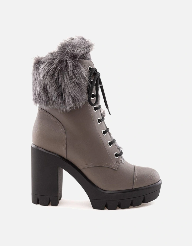 Gray Eco Leather Boot Women