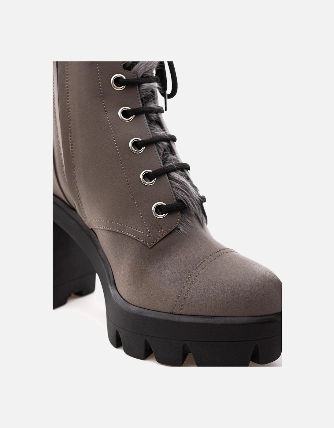 Gray Eco Leather Boot Women