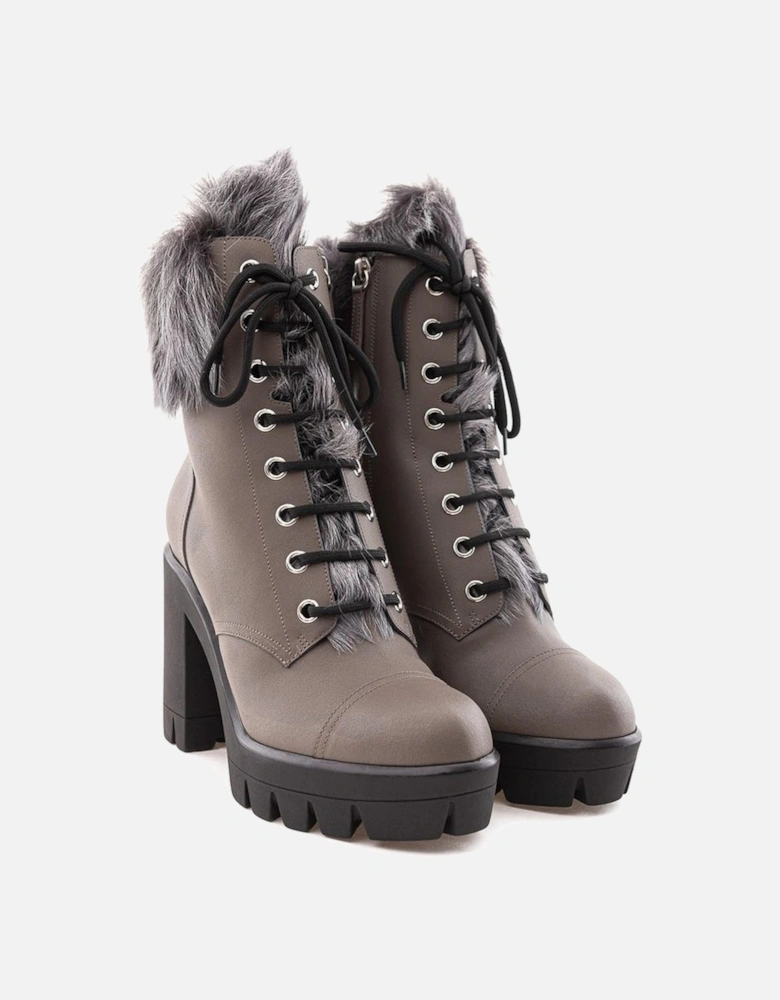 Gray Eco Leather Boot Women