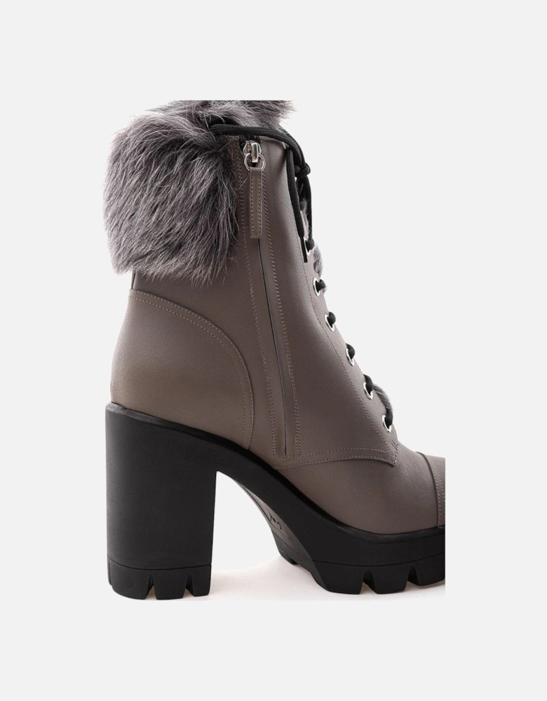 Gray Eco Leather Boot Women