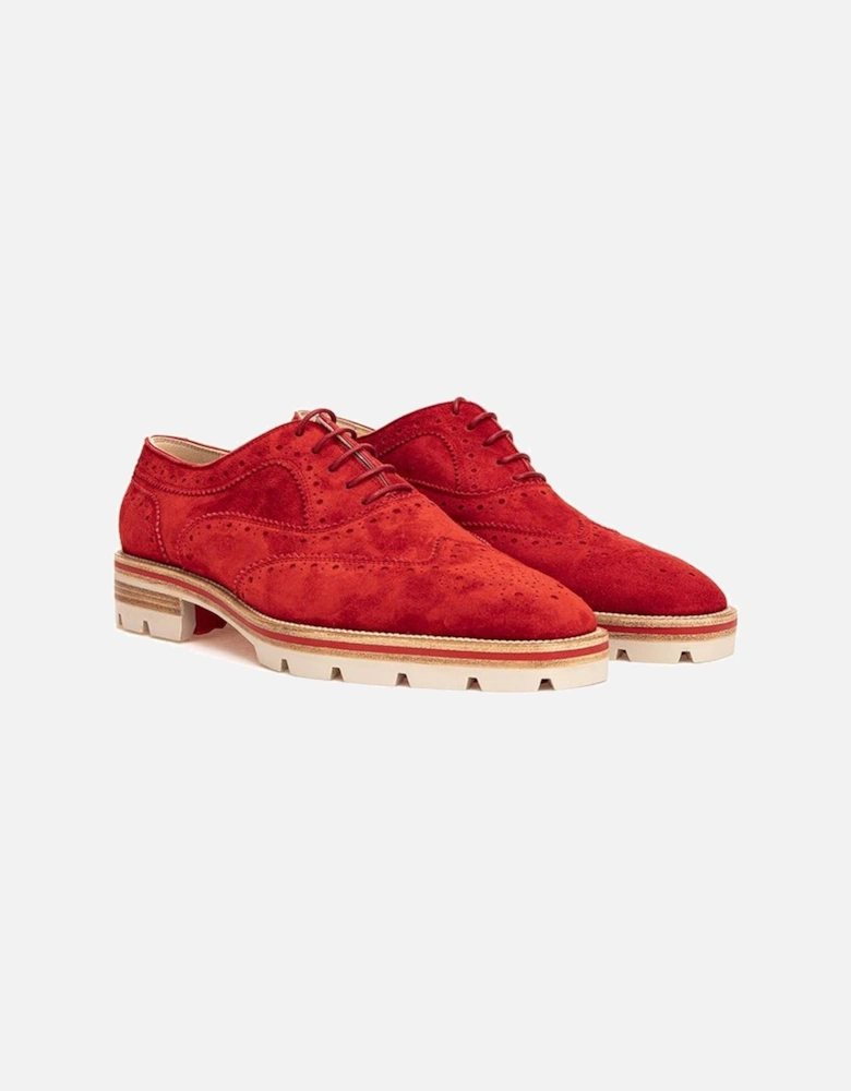 Red Suede Flat Shoe Women