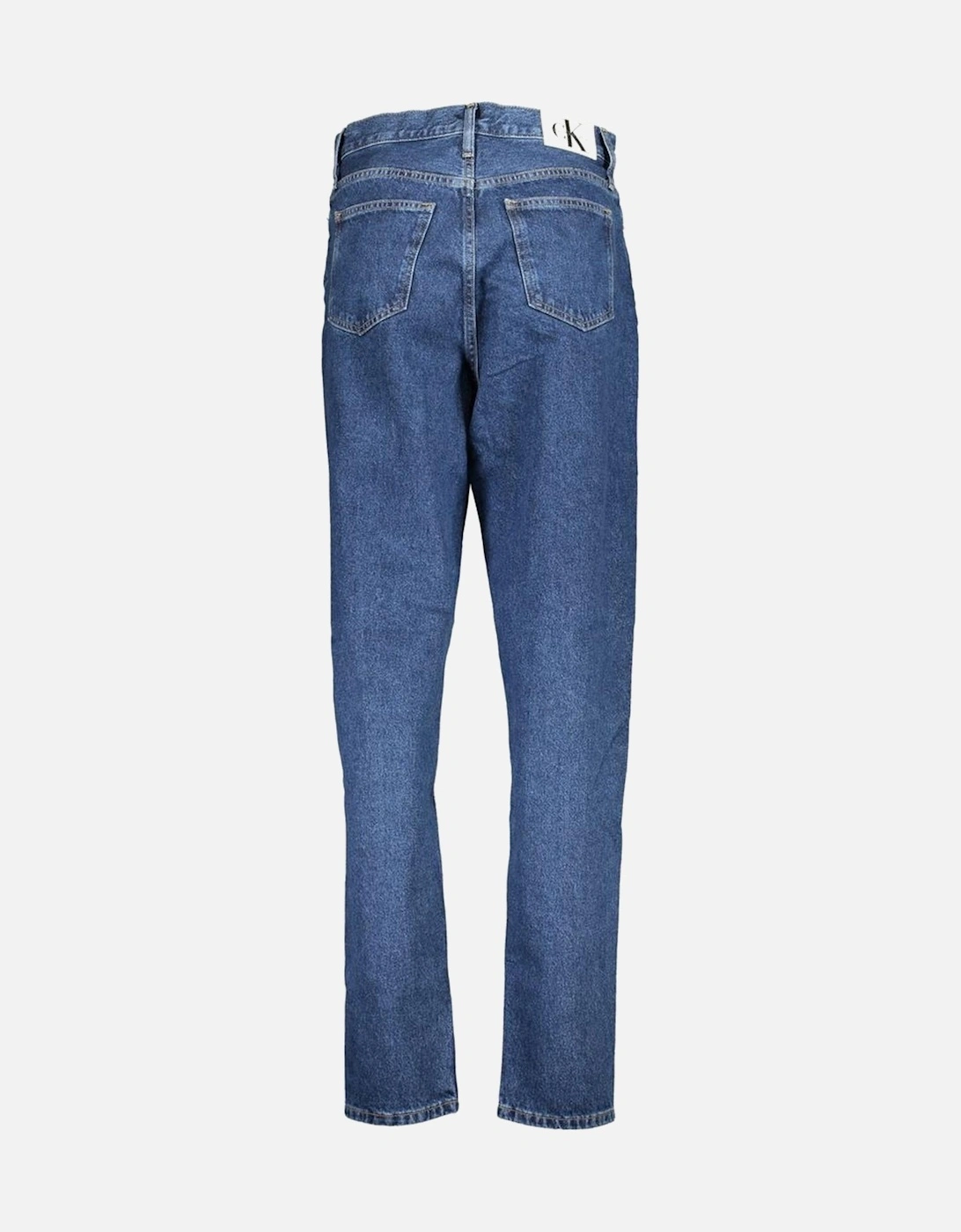 High-Waisted Mom Jeans with Logo Women - Blue Jeans