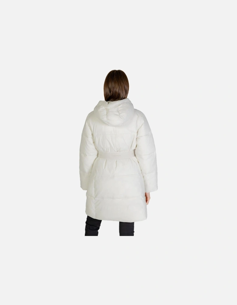 Nylon Polyamide Hooded Puffer Jacket Women - Cream Jackets