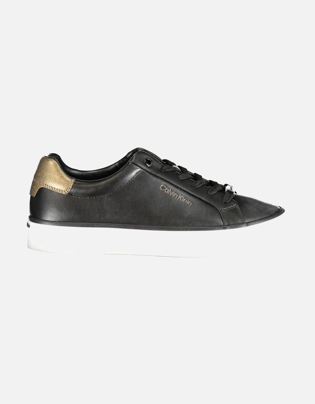 Calvin Klein Women's Black Lace-Up Sports Footwear With Contrast Details - Sneakers - : Size 6
