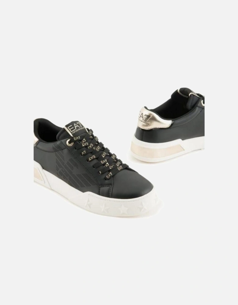 Black And White Polyester Sneaker Women