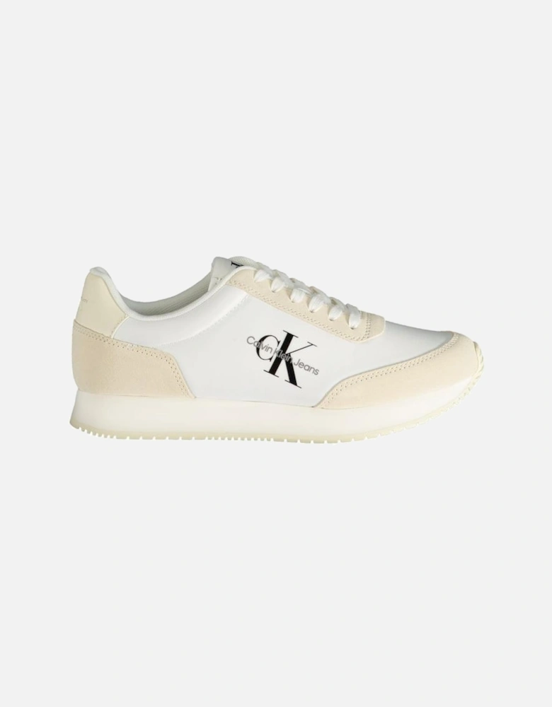 Lace-Up Sports Shoes with Contrast Details and Logo Women - Beige