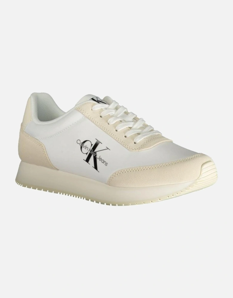 Lace-Up Sports Shoes with Contrast Details and Logo Women - Beige