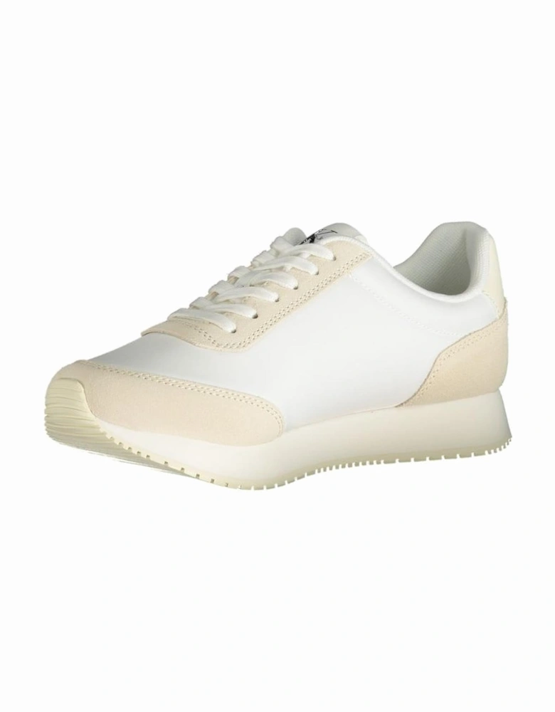 Lace-Up Sports Shoes with Contrast Details and Logo Women - Beige