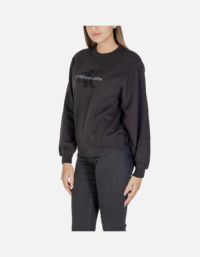 100% Cotton Womens Sweatshirt - Black Clothing