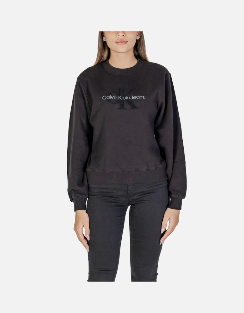 100% Cotton Womens Sweatshirt - Black Clothing