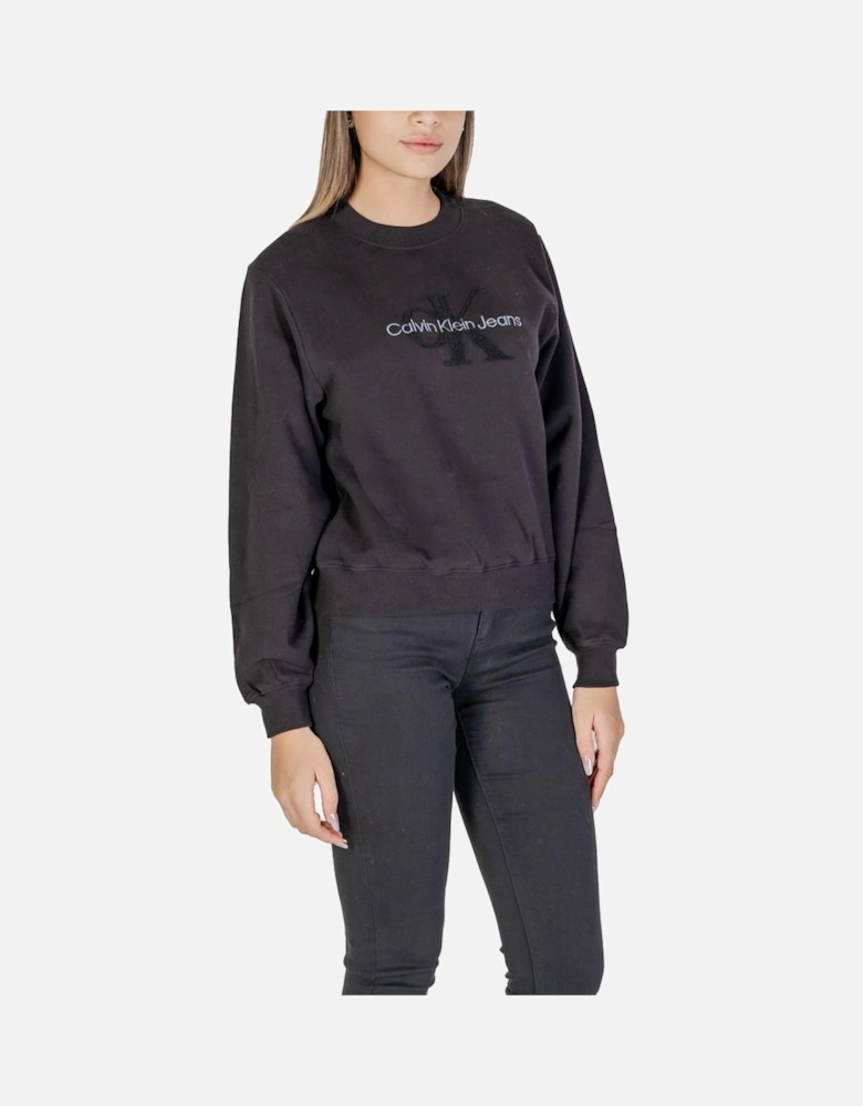 100% Cotton Womens Sweatshirt - Black Clothing